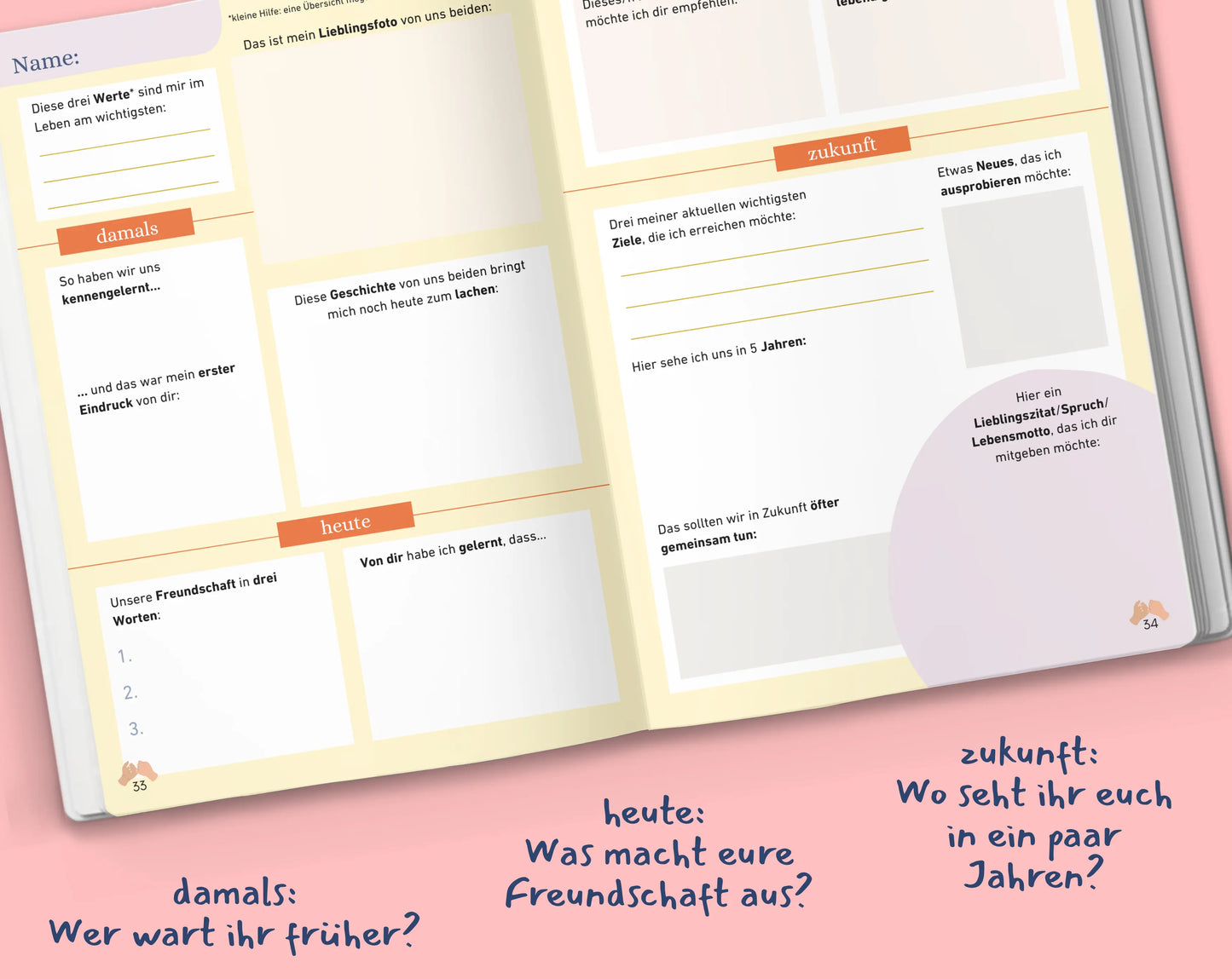 Freundschaftsbuch für Erwachsene - Seiten der Freundschaft | Gemeinsam Wachsen Verlag Mein Shop